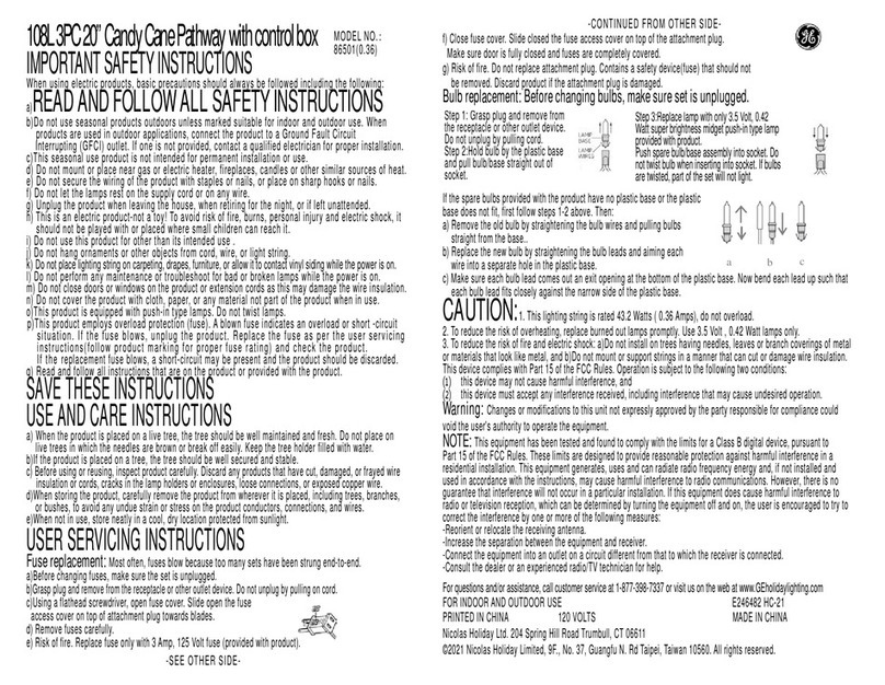 GE 86501 User manual