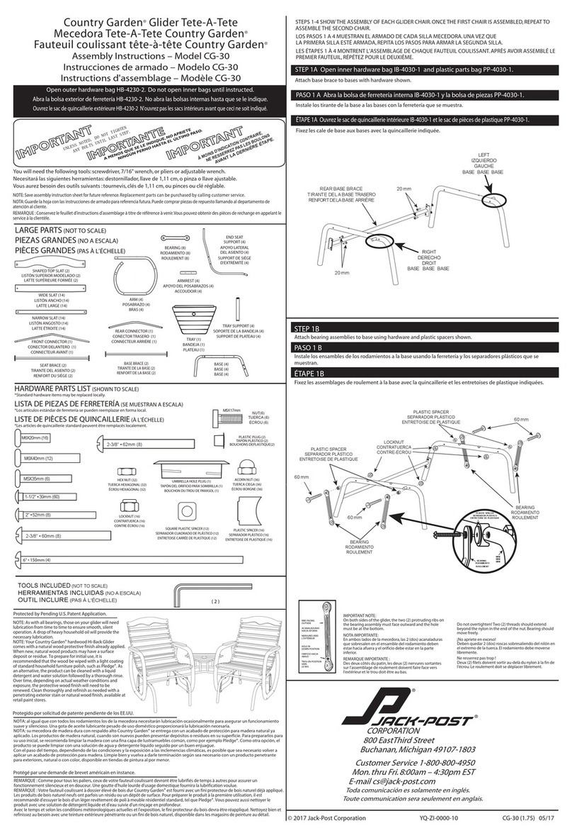 Jack-Post Country Garden CG-30 Assembly instructions