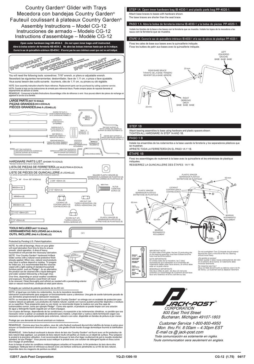 Jack-Post Country Garden CG-12 Assembly instructions Jack-Post Country Garden CG-12 Assembly instructions