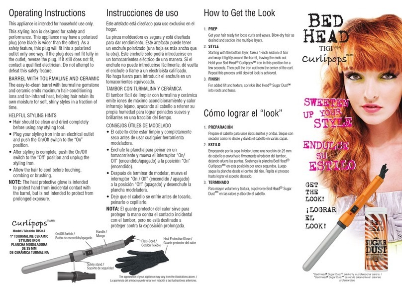 Bed Head Curlipops BH313 operating instructions