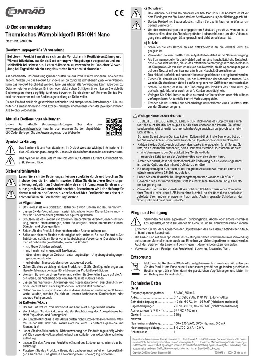 Conrad IR510N1 operating instructions