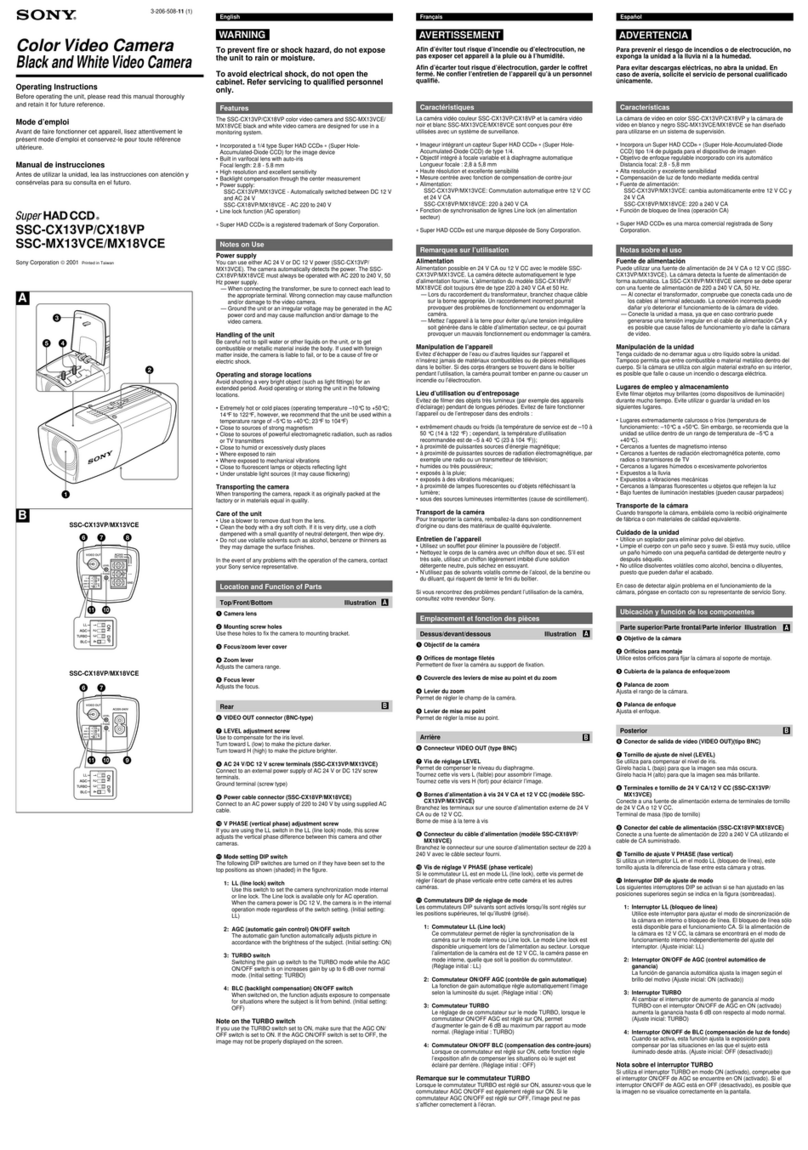Sony Super HAD CCD SSC-CX13VP User manual