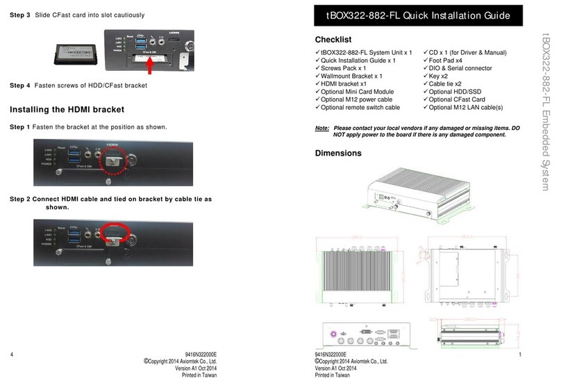 AXIOMTEK tBOX322-882-FL User manual