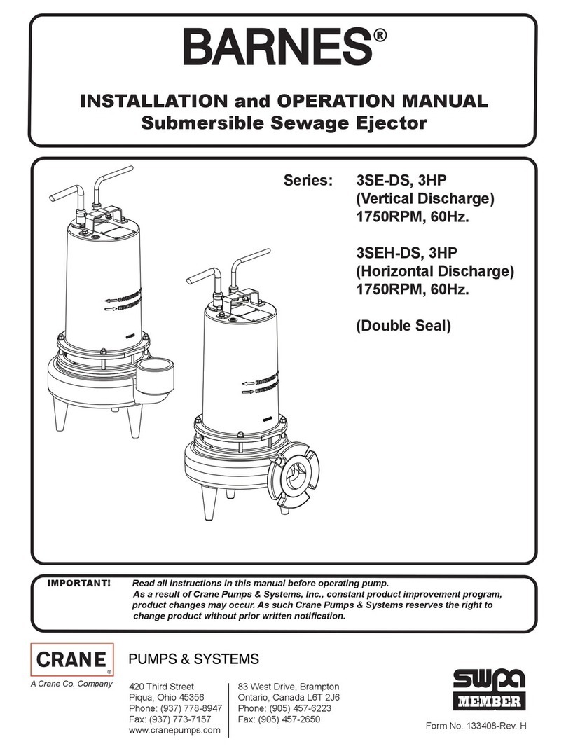 Crane Barnes 3SE-DS Series Installation and operation manual