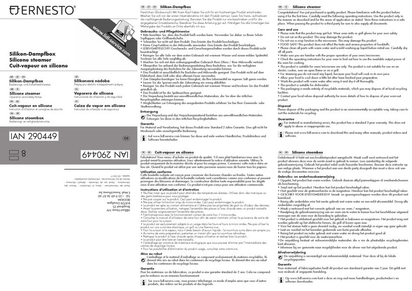 Ernesto 290449 Operation and safety notes