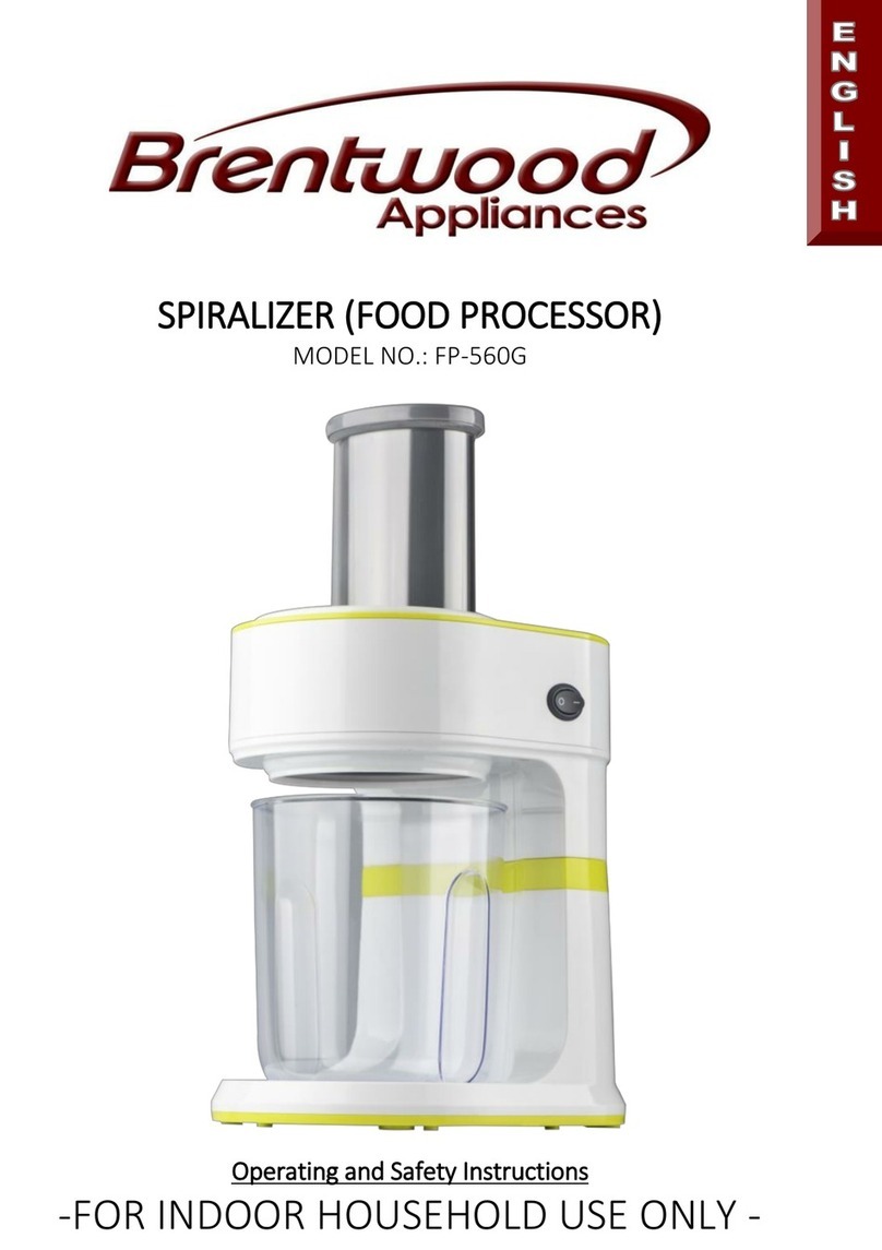 Brentwood Appliances FP-560G Operating and safety instructions