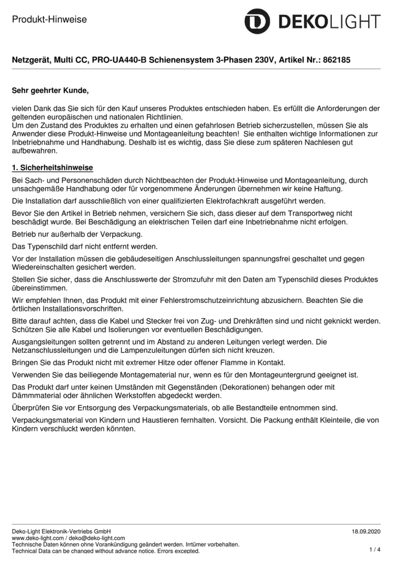 DekoLight PRO-UA440-B Service manual