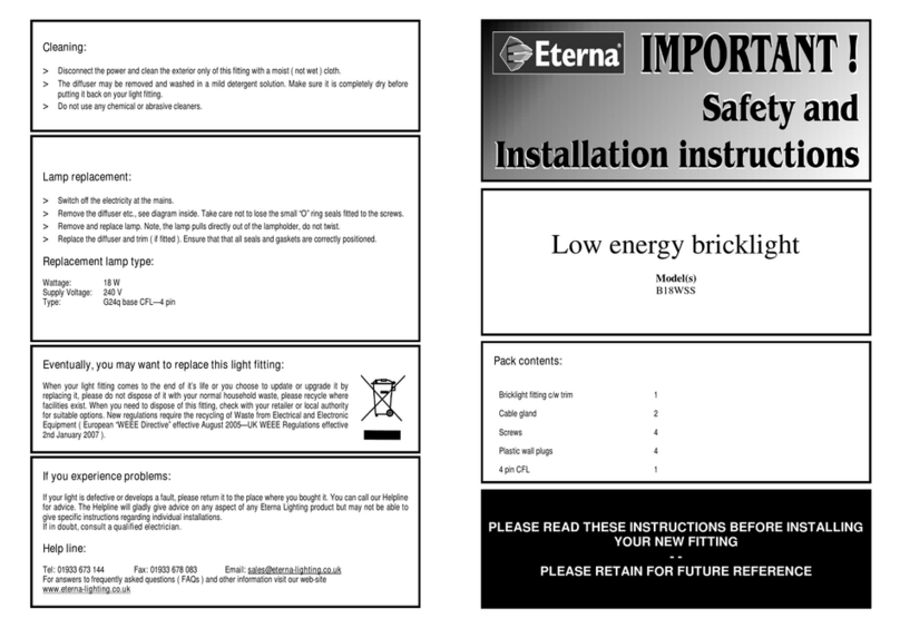 Eterna B18WSS instructions Eterna B18WSS instructions
