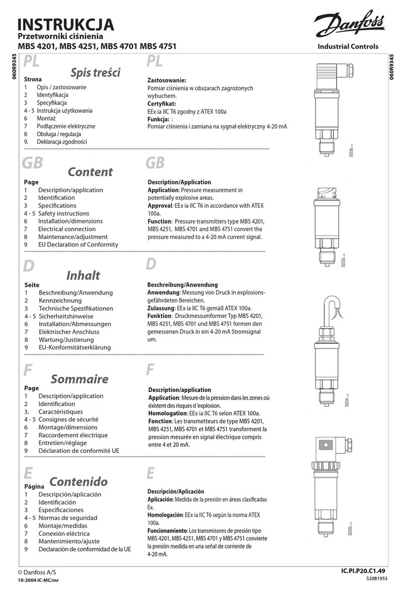 Danfoss MBS 4201 User manual