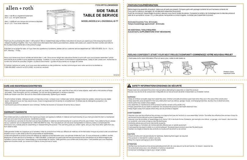 Allen + Roth L-DN2000SAL-B-TT User manual Allen + Roth L-DN2000SAL-B-TT User manual