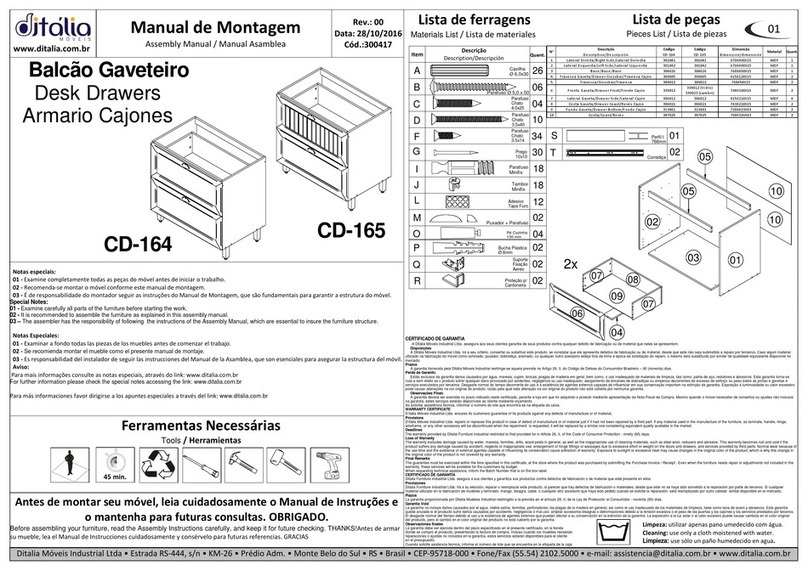 DITALIA CD-164 Assembly manual