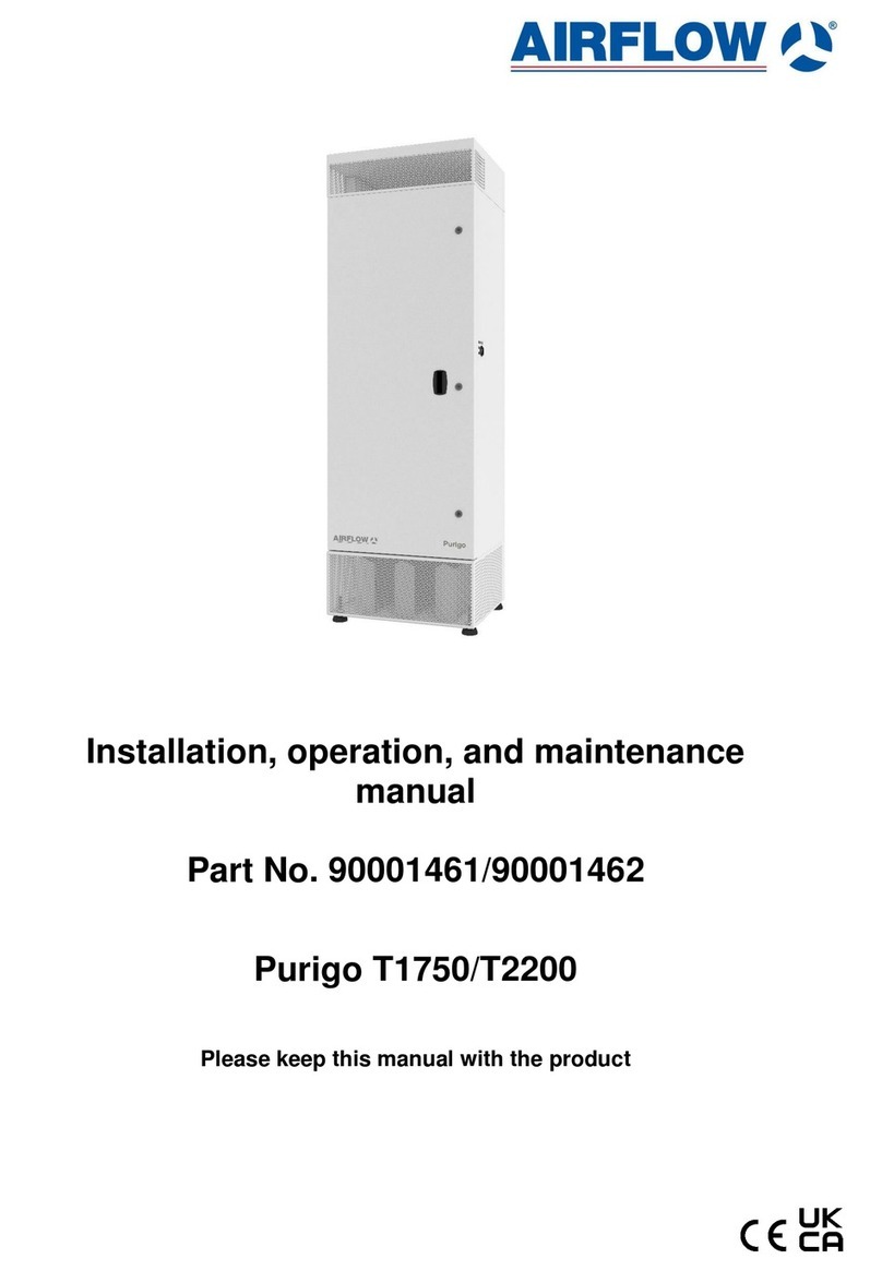 Airflow Purigo T1750 Installation, operation and maintenance manual