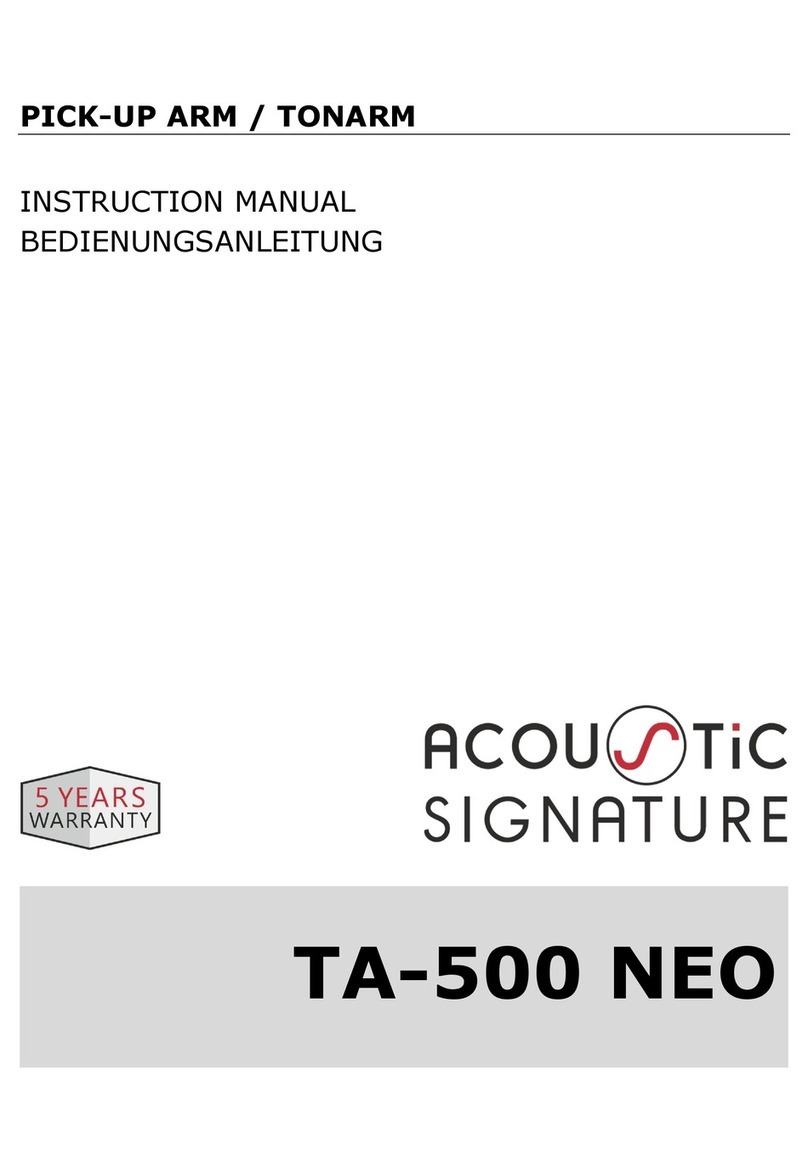 Acoustic Signature TA-500 NEO instruction manual