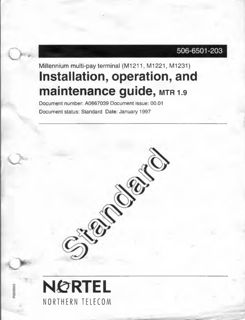 Nortel Millennium multi-pay M1211 Installation, operation and maintenance guide
