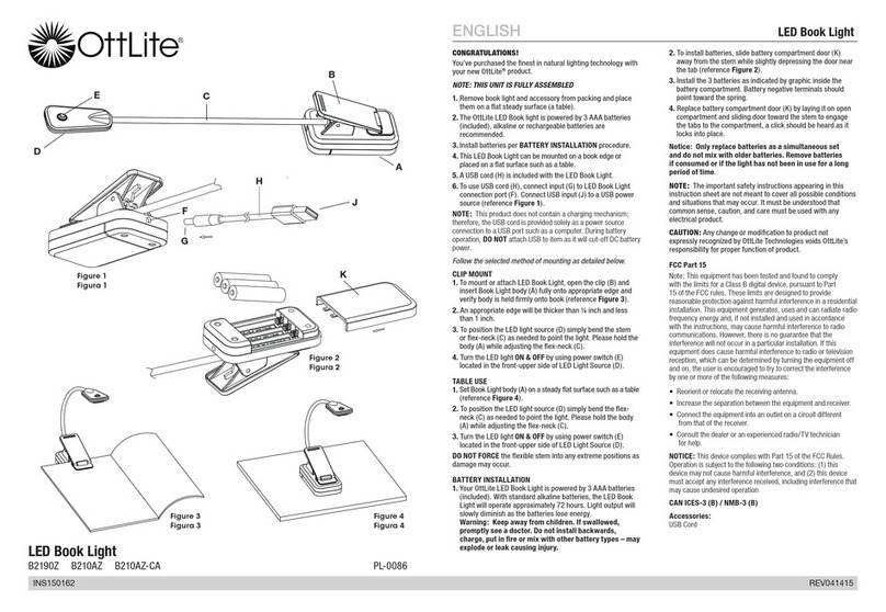 OttLite B2190Z quick start guide