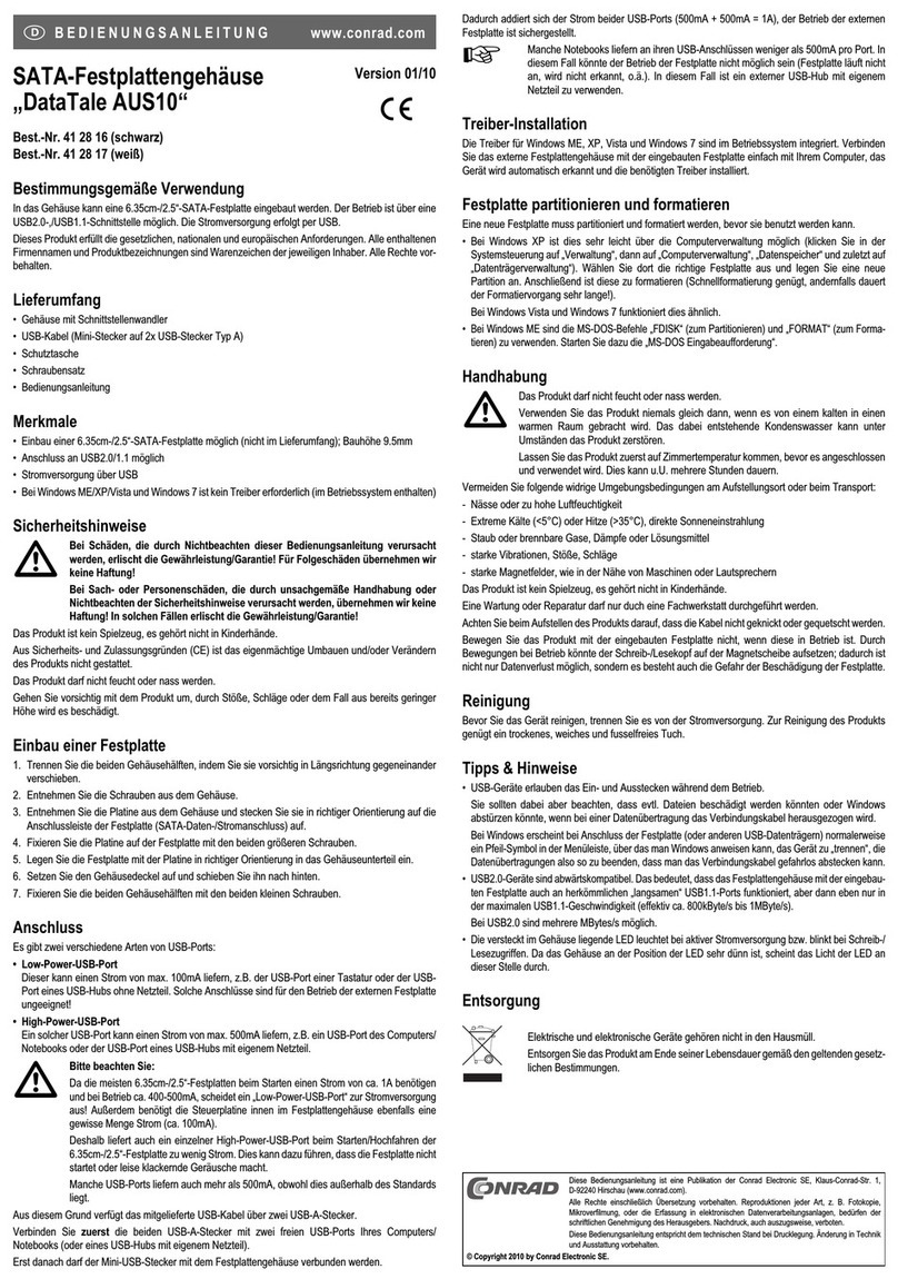 Conrad DataTale AUS10 User manual