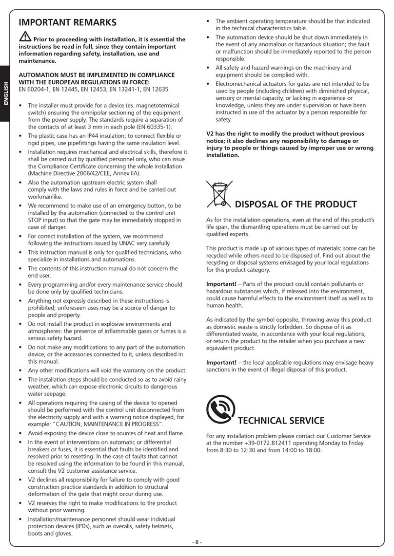 V2 DRYS390-R User manual