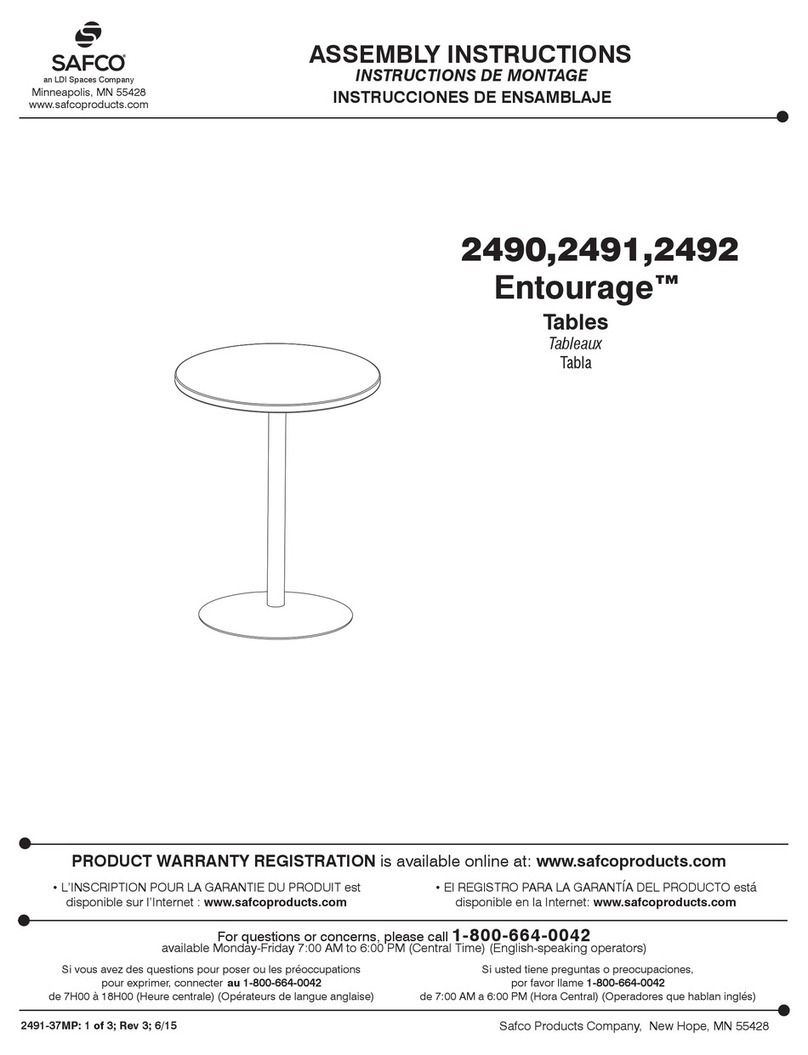 LDI Spaces SAFCO Entourage 2490 User manual LDI Spaces SAFCO Entourage 2490 User manual