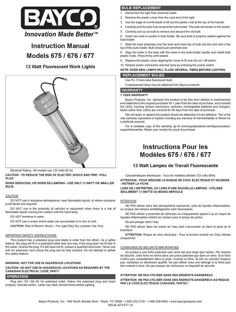 Bayco 675 instruction manual