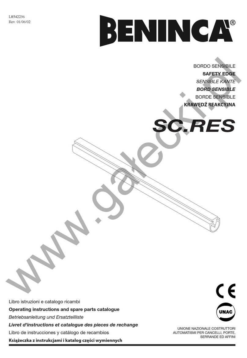 Beninca SC.RES Operating instructions and spare parts catalogue