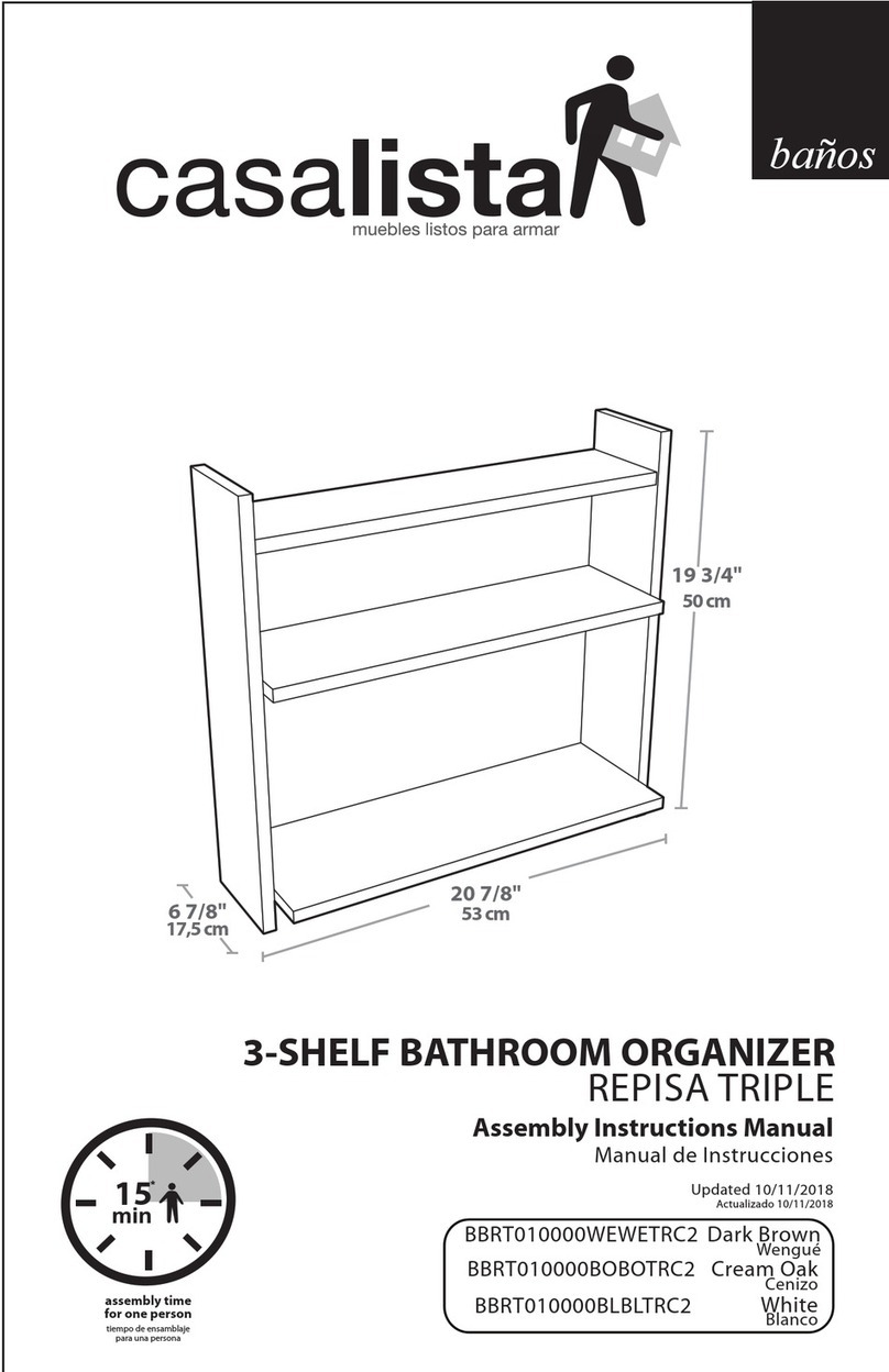 Casalista banos BBRT010000WEWETRC2 Assembly & instruction manual