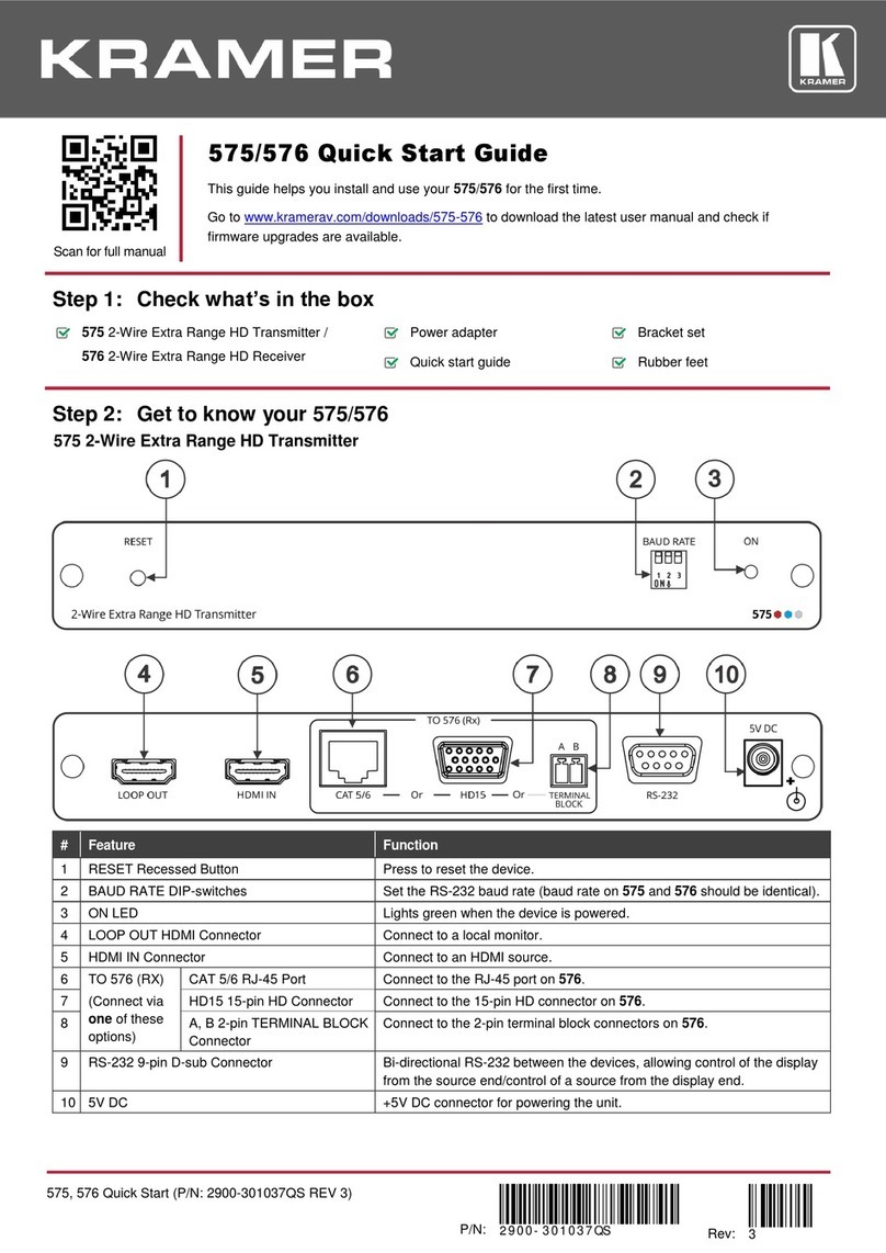 Kramer 575 quick start guide