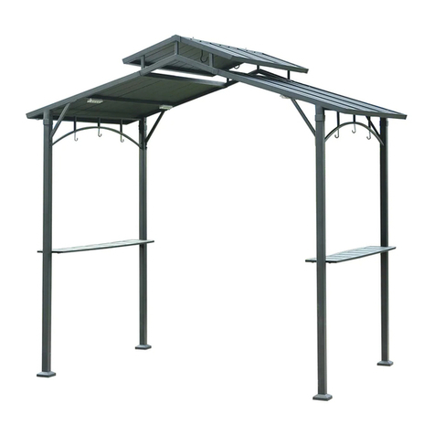 Sunjoy L-GG030PST-B Hardtop Grill Gazebo manual