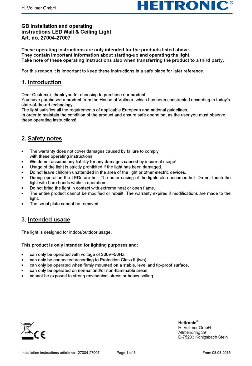 Heitronic 27004 Installation and operating instructions