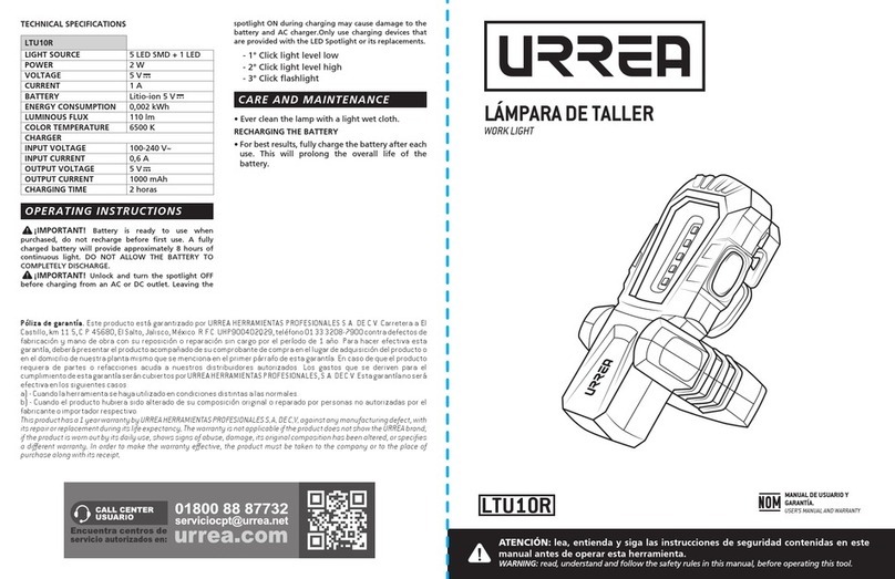 Urrea LTU10R User manual and warranty