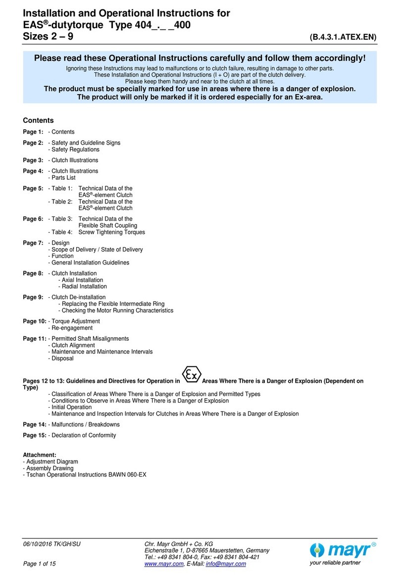 Mayr EAS-dutytorque 404 400 Series Installation and operational instructions