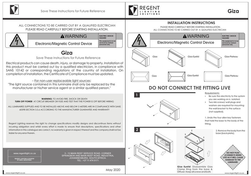 Regent Lighting Solutions Giza quick start guide