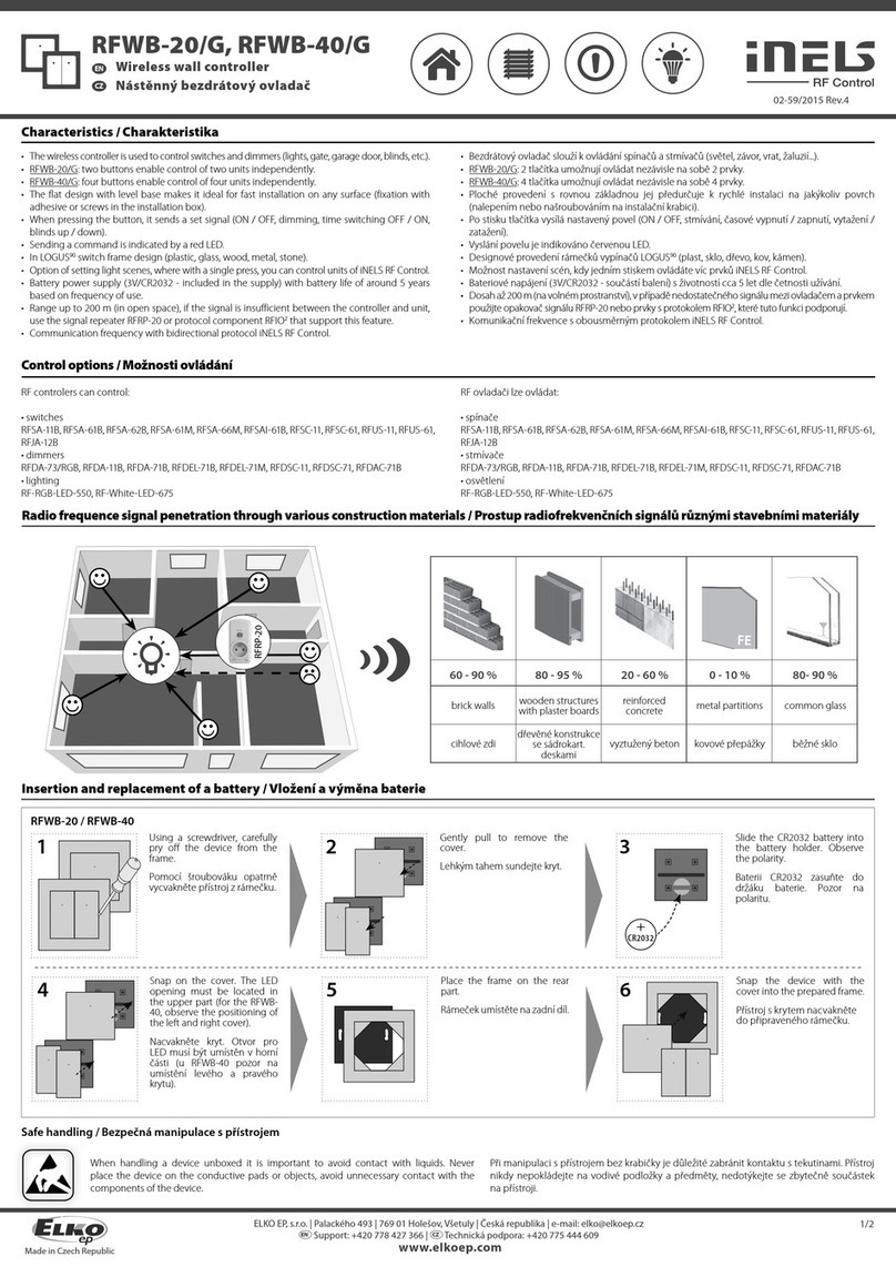 iNels RFWB-20/G quick start guide iNels RFWB-20/G quick start guide
