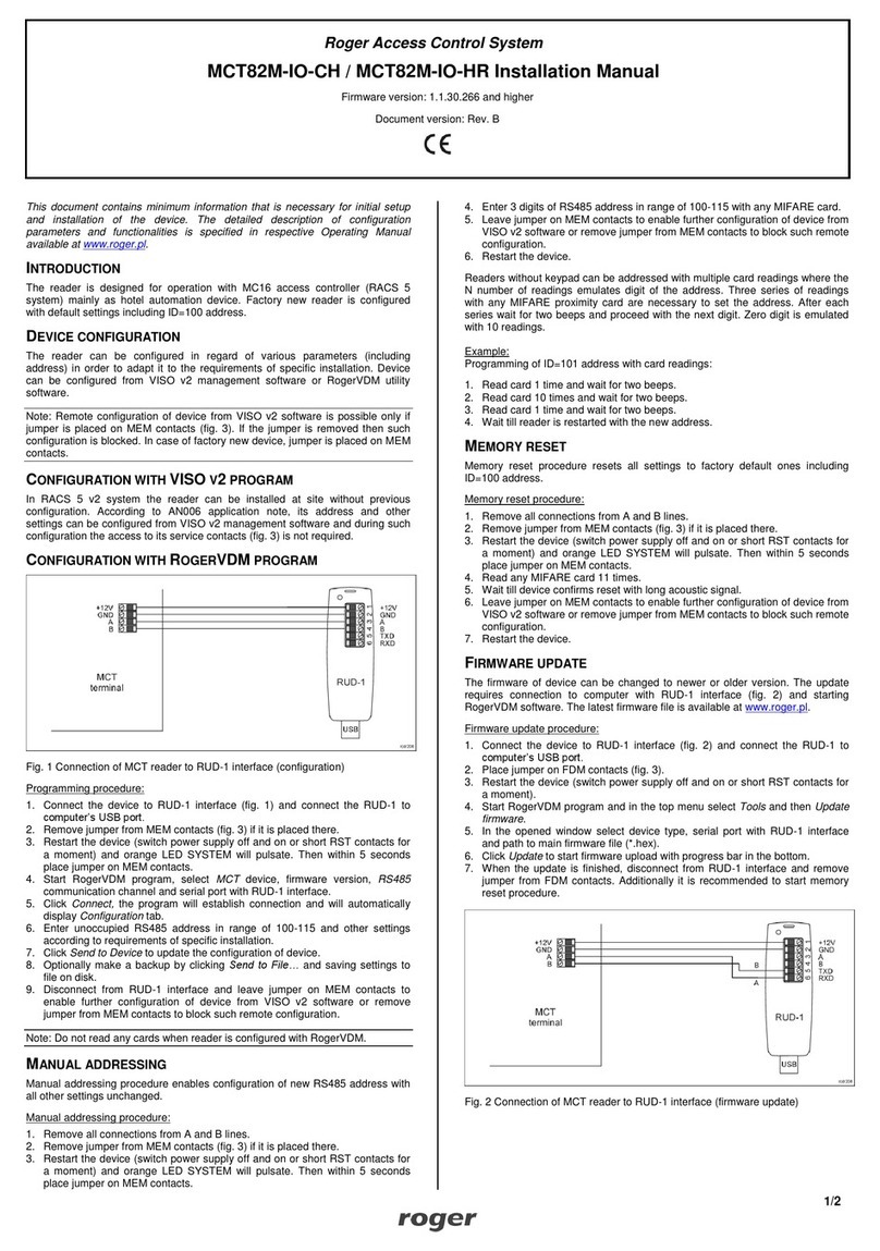 Roger MCT82M-IO-CH User manual