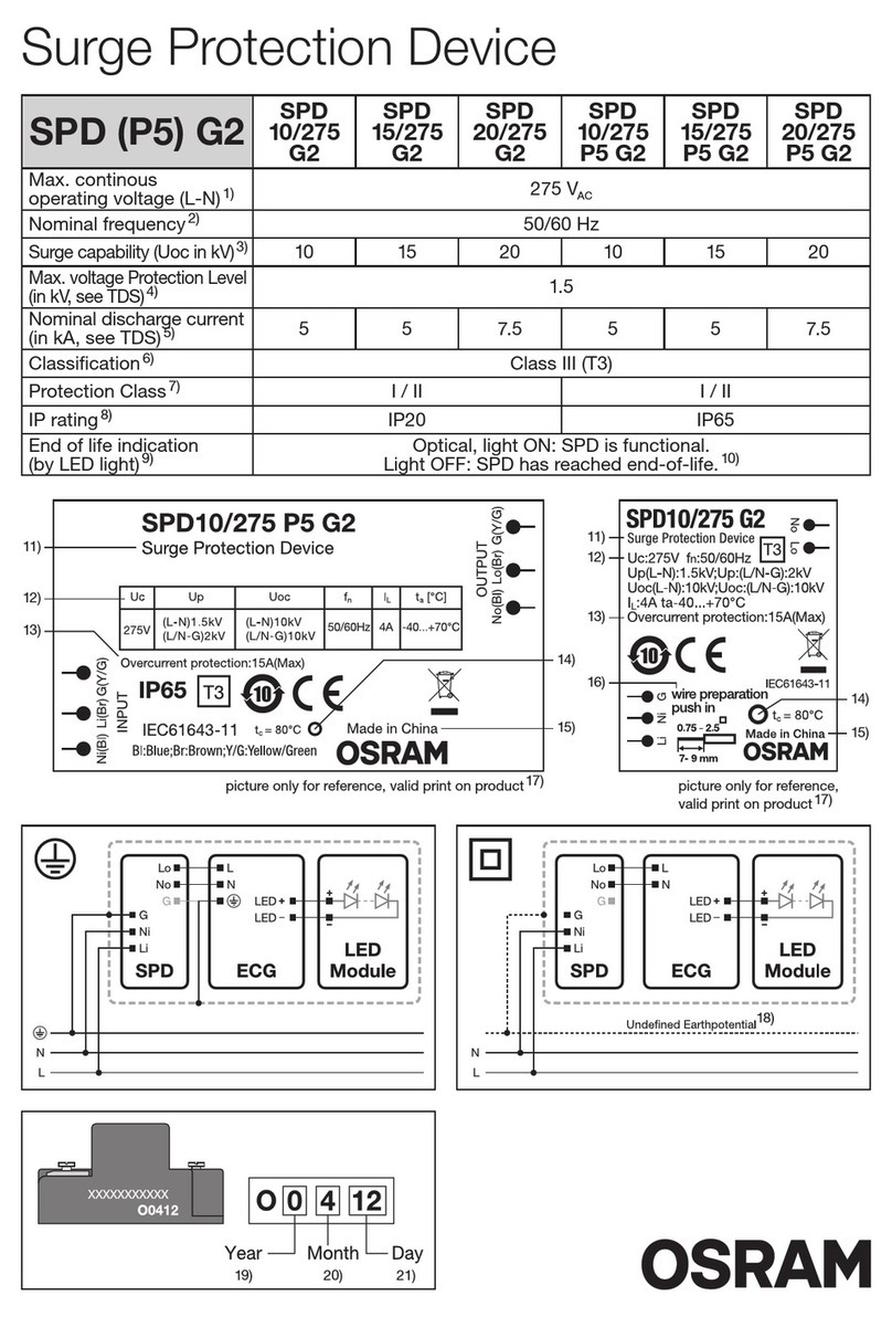 Osram SPD G2 Installation and operation manual