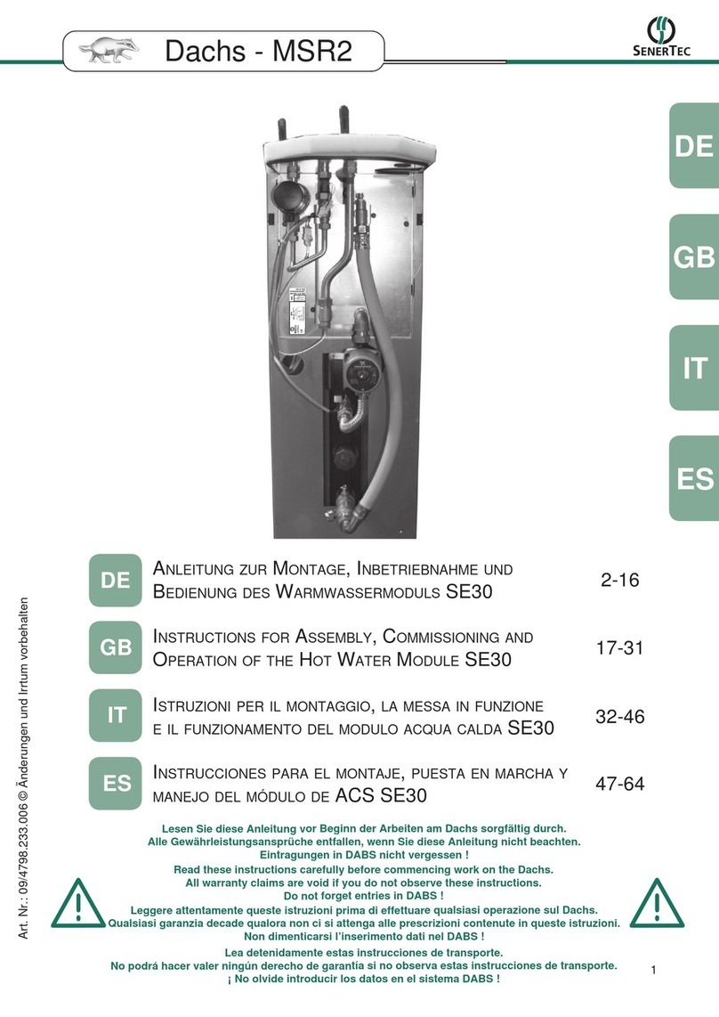 SenerTec SE30 Instructions for assembly and operation