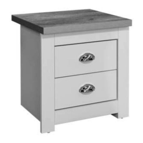 Happy Beds Highgate Wooden 2 Drawer Bedside Table Assembly instructions