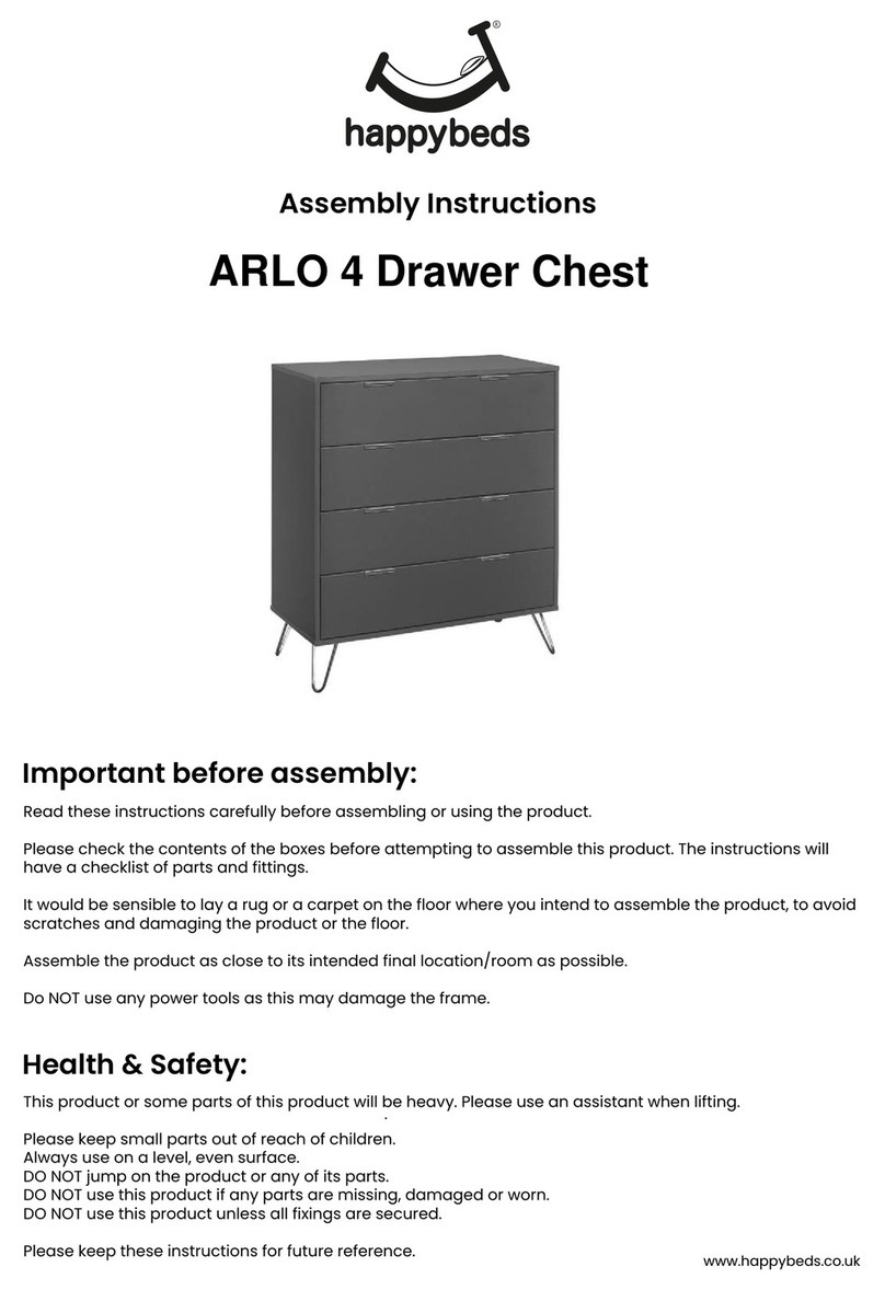 Happy Beds Arlo 4 Drawer Chest Assembly instructions