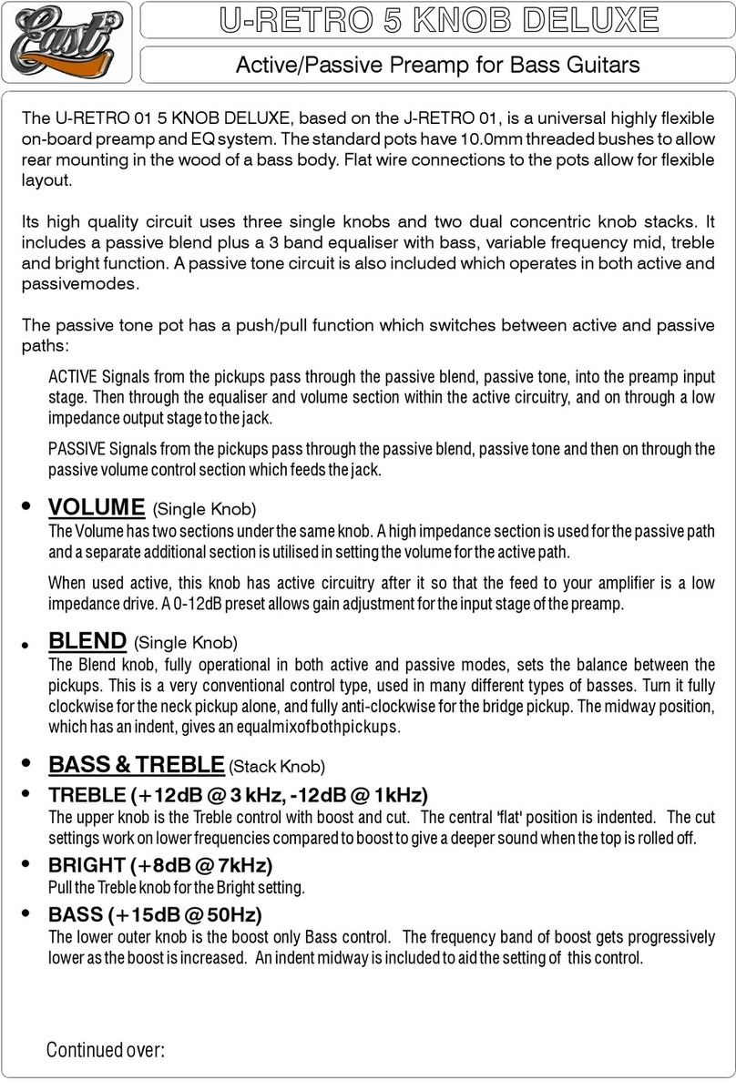 East U-RETRO 5 KNOB DELUXE User manual