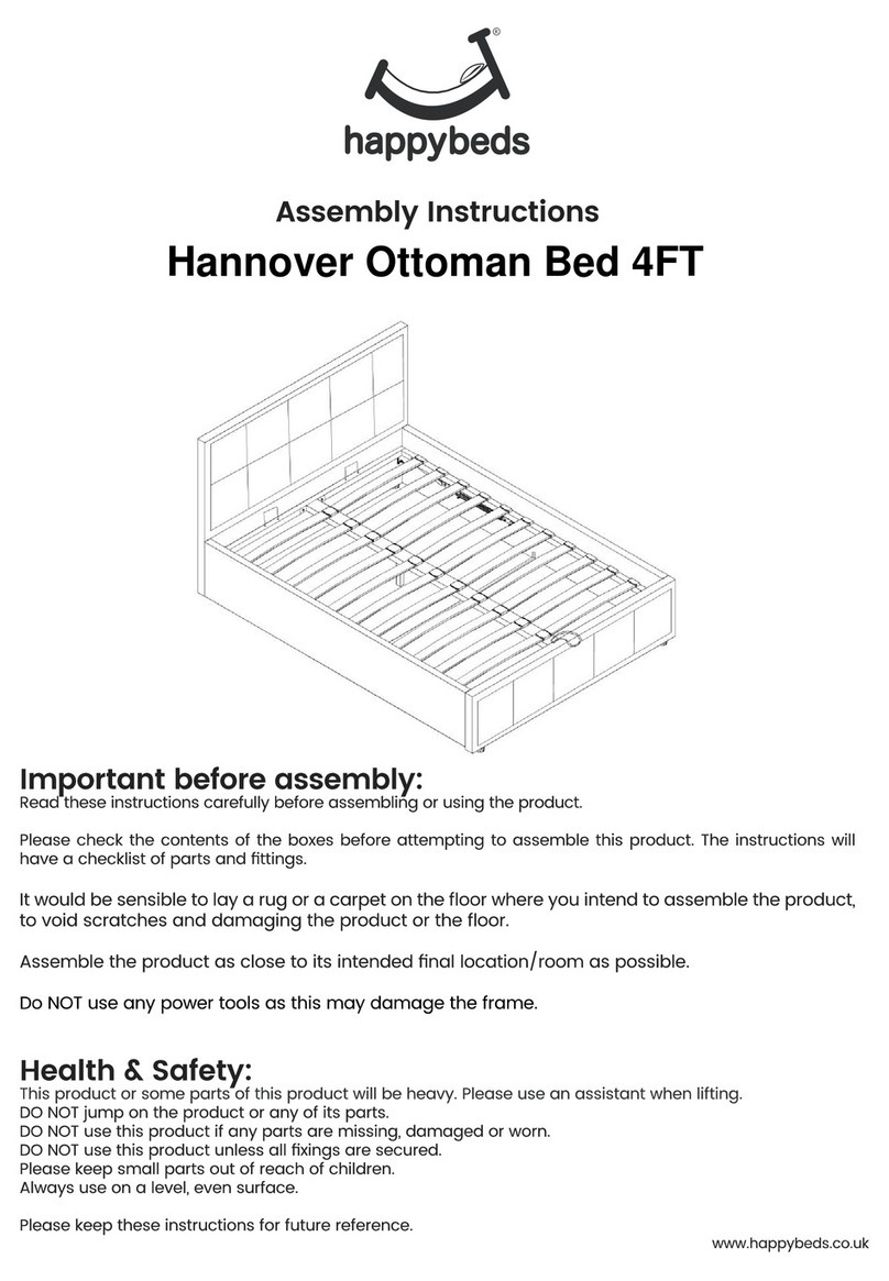 Happy Beds Sienna Ottoman Storage Bed 4ft Assembly instructions Happy Beds Sienna Ottoman Storage Bed 4ft Assembly instructions