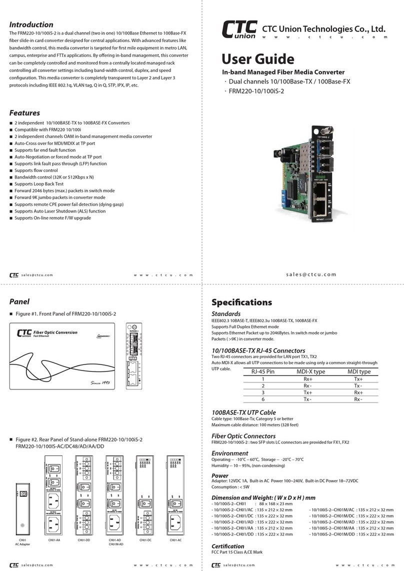 CTC Union FRM220-10/100iS-2 User manual
