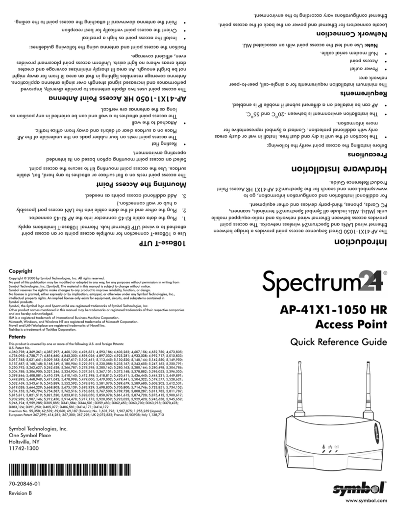 Symbol Spectrum24 AP-41X1-1050 HR Quick reference guide