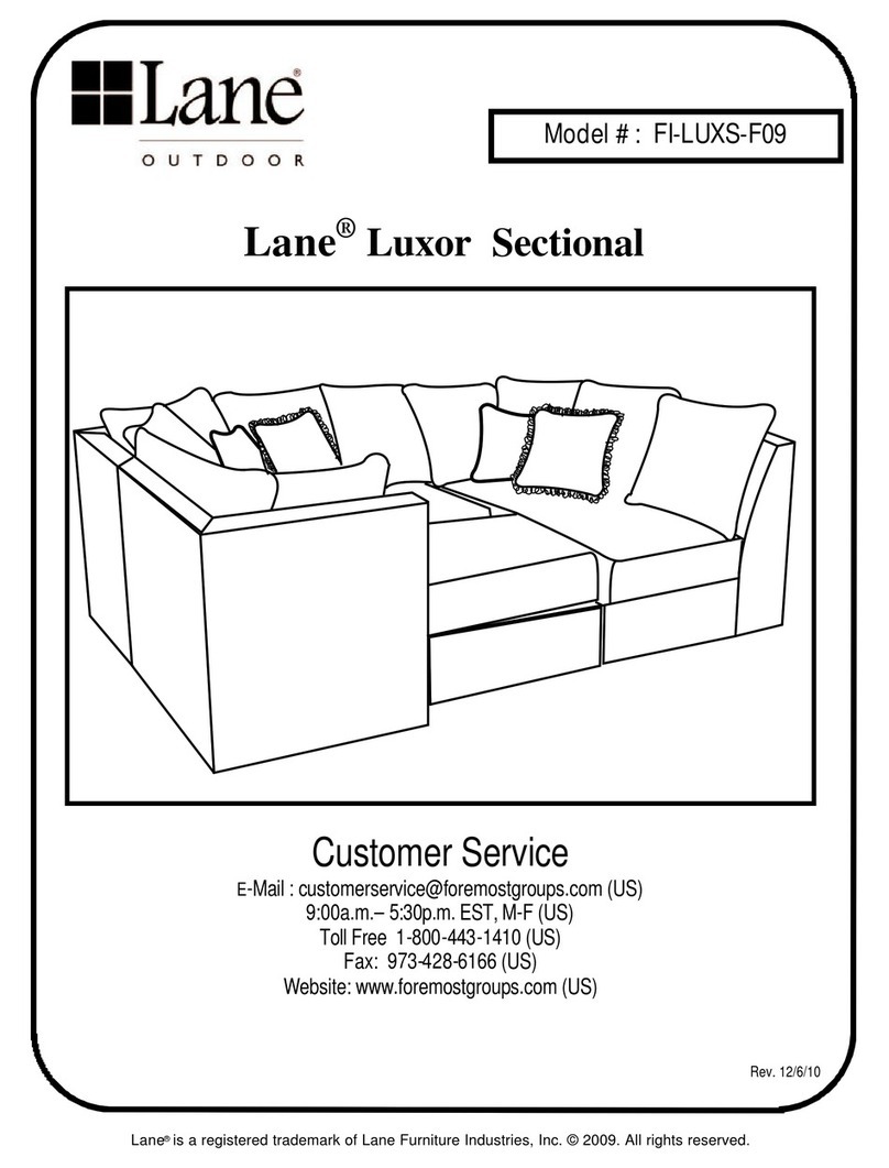 Lane Lane Luxor Sectional quick start guide Lane Lane Luxor Sectional quick start guide