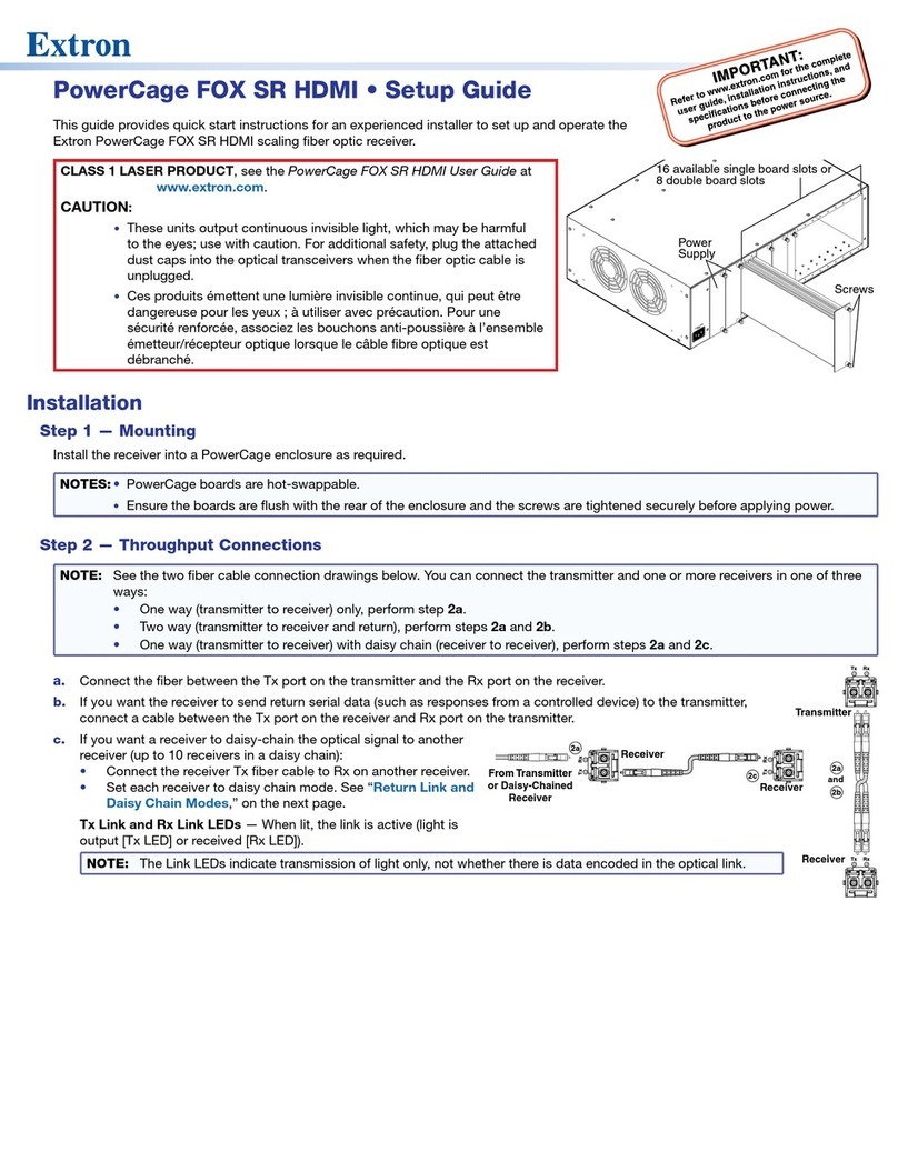Extron electronics PowerCage FOX SR HDMI User manual Extron electronics PowerCage FOX SR HDMI User manual