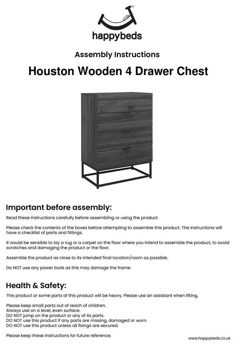Happy Beds Houston Wooden 4 Drawer Chest Assembly instructions