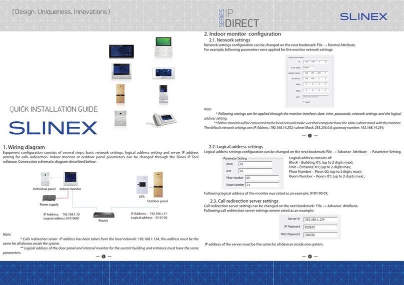Slinex IP DIRECT Series Quick installation guide
