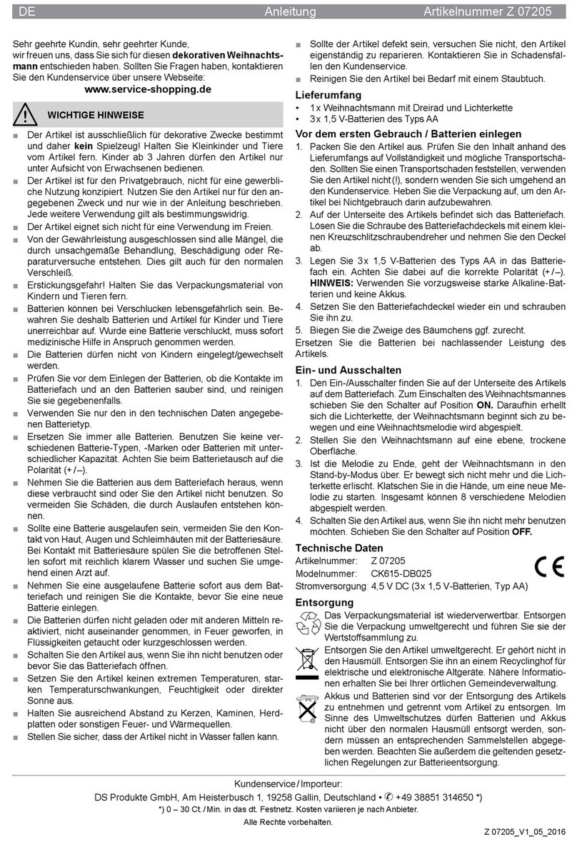 DS Produkte CK615-DB025 instructions DS Produkte CK615-DB025 instructions