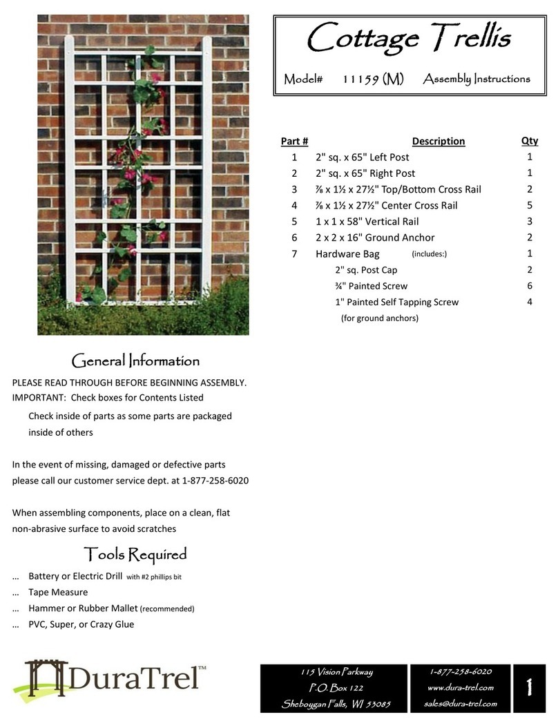 Dura Trel Cottage Trellis 11159 Assembly instructions
