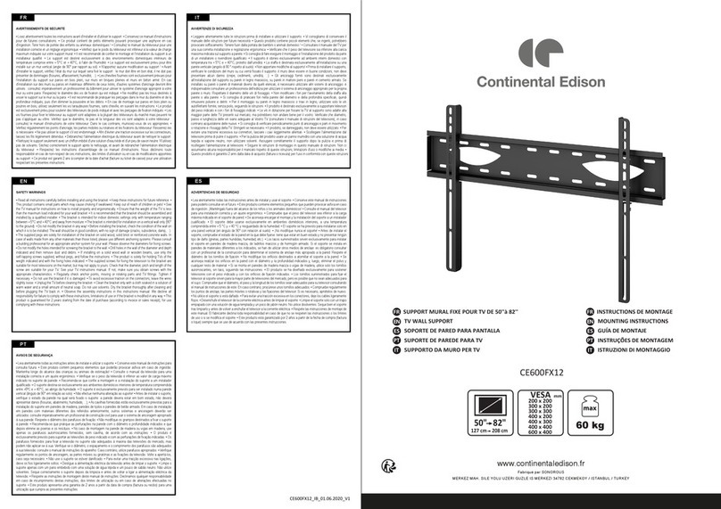 CONTINENTAL EDISON CE600FX12 Mounting instructions