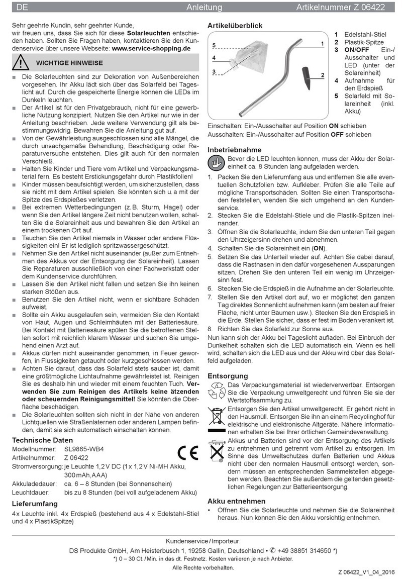 DS Produkte SL9865-WB4 User manual