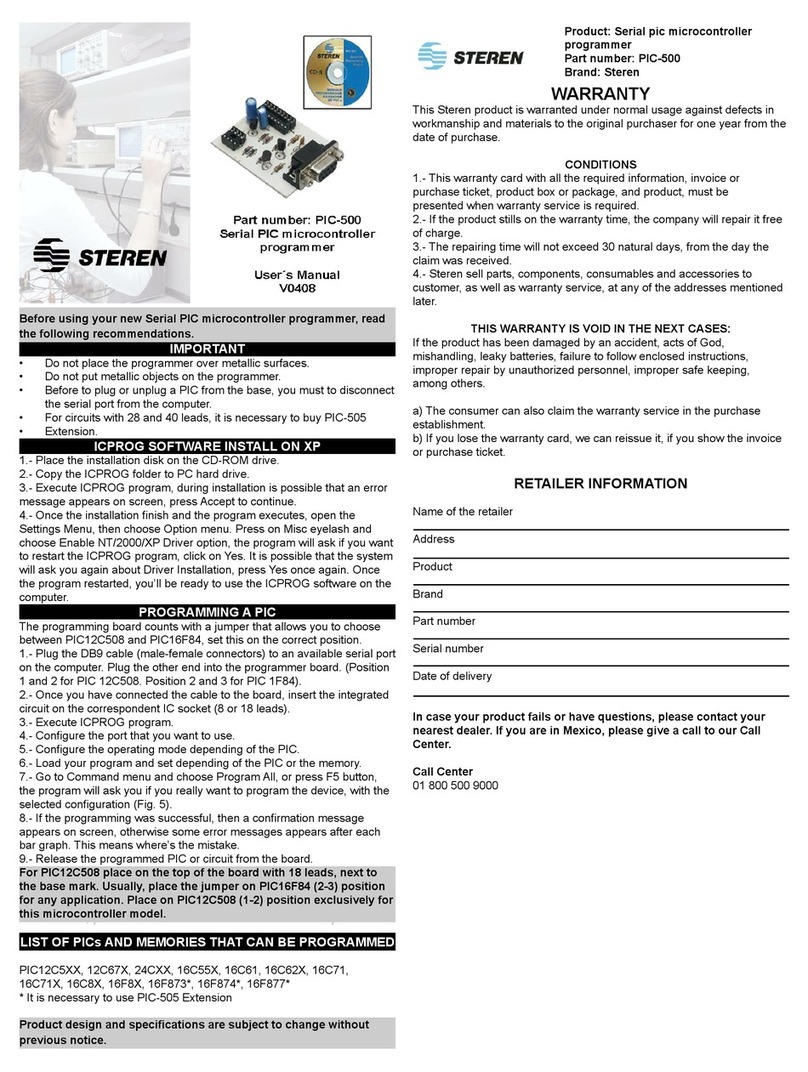 Steren PIC-500 user manual